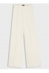 Wide-leg jeans in cream denim with front crease