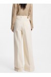 Wide-leg jeans in cream denim with front crease