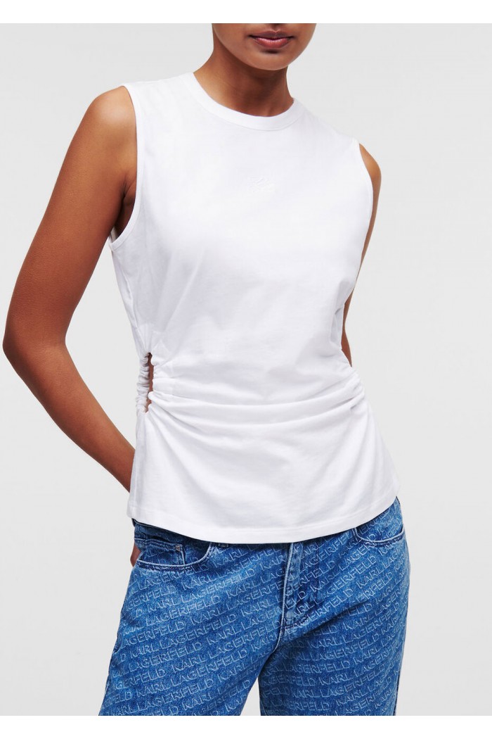 GATHERED CUT-OUT TANK TOP