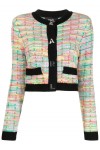 BOUCLÉ KNIT CARDIGAN WITH KARL BUTTONS