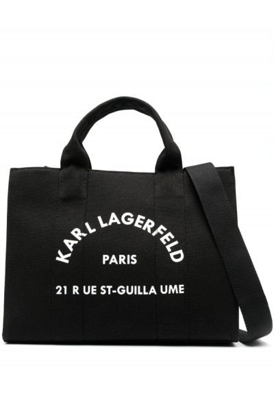 RUE ST-GUILLAUME BLACK MEDIUM SQUARE TOTE BAG