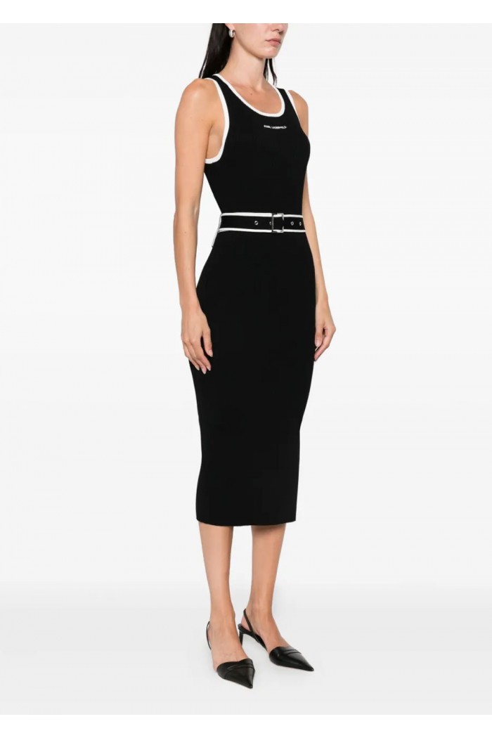 SLEEVELESS LOGO KNIT DRESS