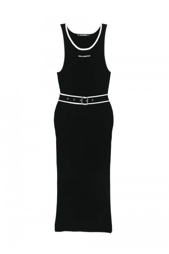 SLEEVELESS LOGO KNIT DRESS