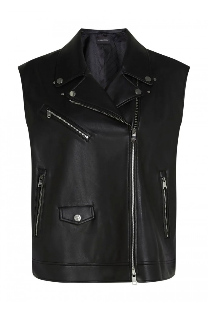 FAUX-LEATHER GILET