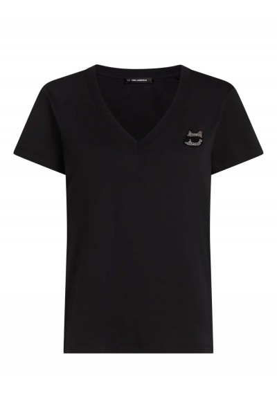 RHINESTONE IKON CHOUPETTE V-NECK T-SHIRT