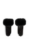 faux-fur leather gloves