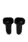faux-fur leather gloves