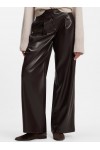 Wide-leg pants in faux leather