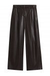 Wide-leg pants in faux leather