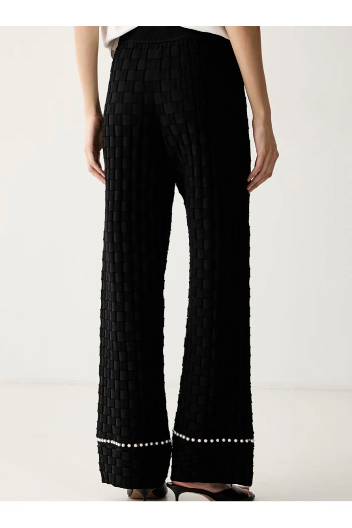 Pearl Detail Knit Pants 