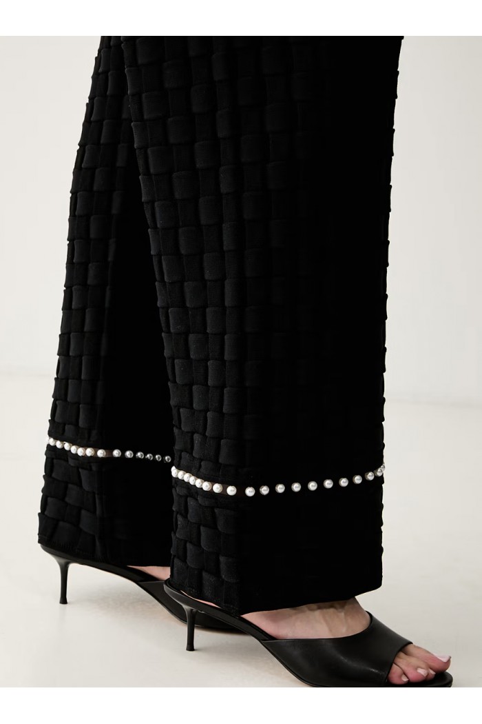 Pearl Detail Knit Pants 