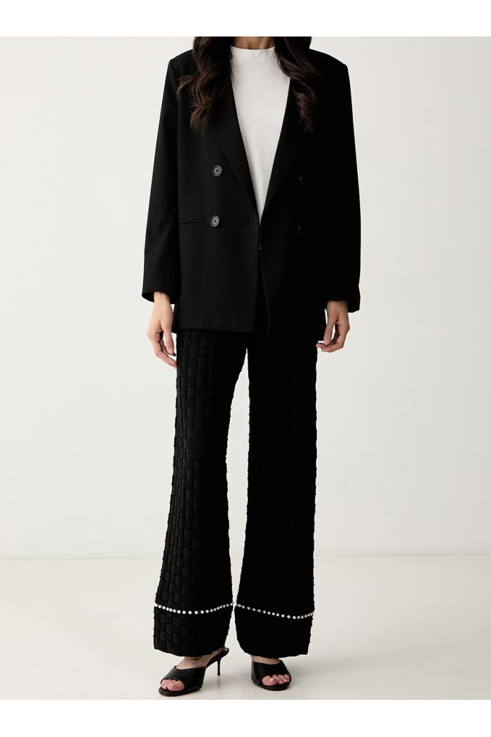 Pearl Detail Knit Pants 