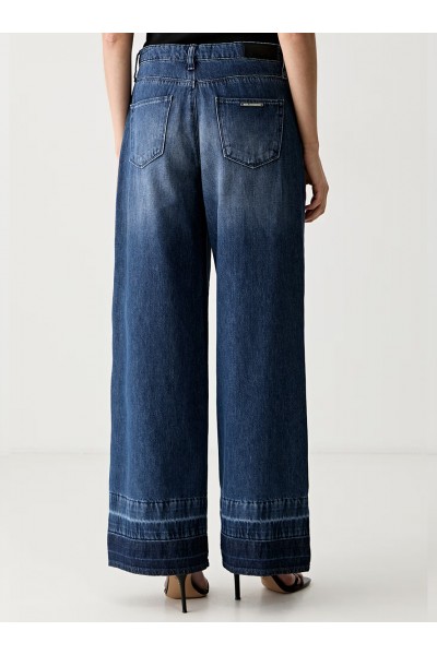 Hem Detail Denim Pants