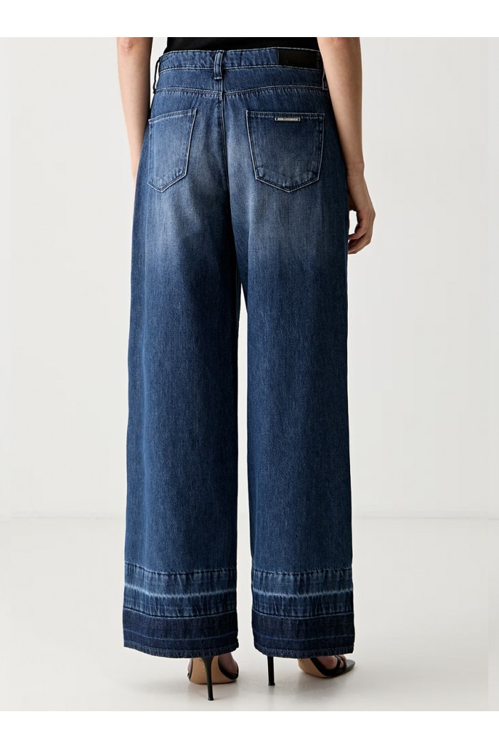Hem Detail Denim Pants