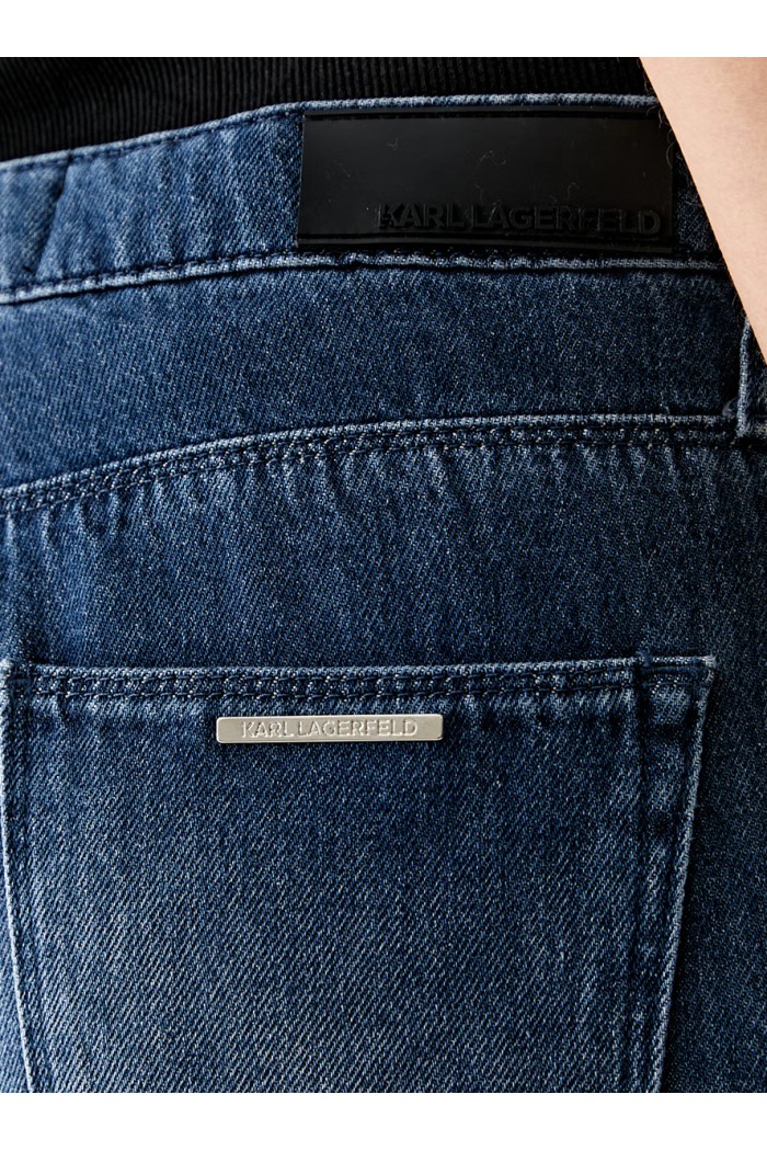 Hem Detail Denim Pants