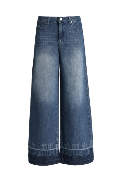 Hem Detail Denim Pants