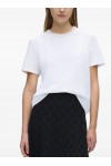 Faux-pearl neck T-shirt