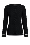 Faux-pearl detail knit cardigan