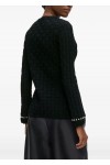Faux-pearl detail knit cardigan