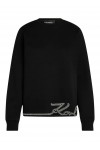 Signature faux-pearl hem sweatshirt