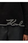 Signature faux-pearl hem sweatshirt