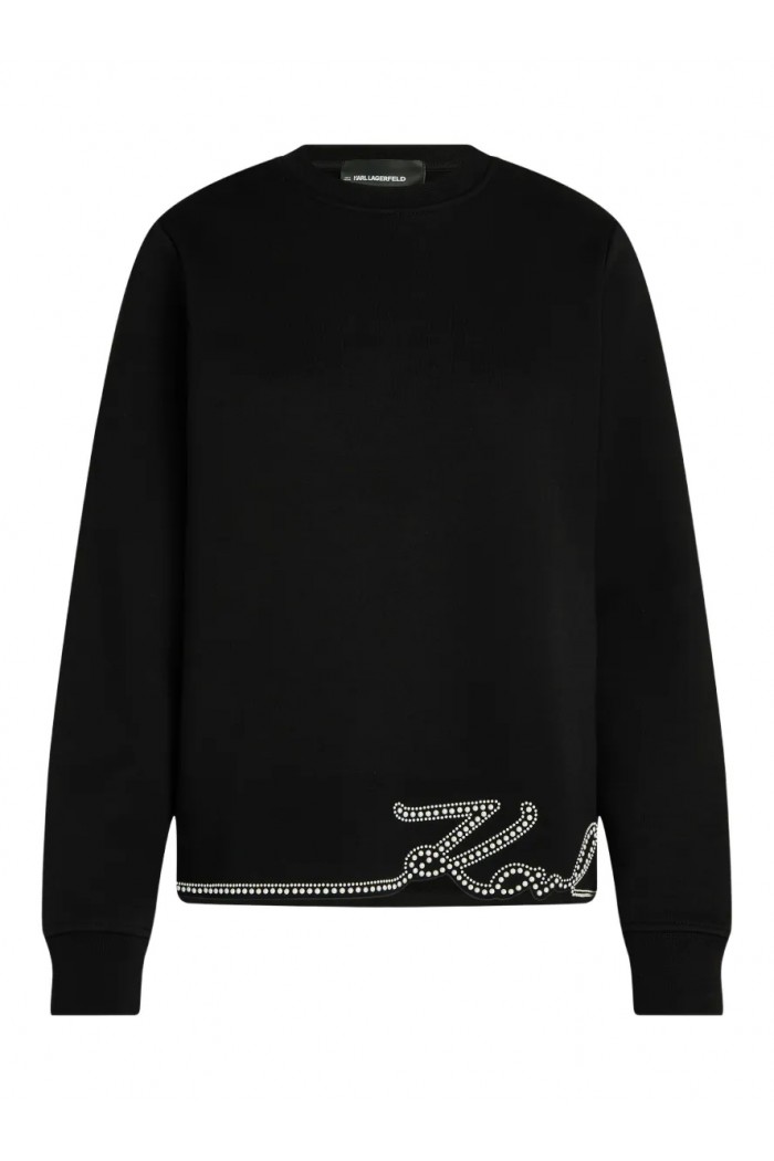 Signature faux-pearl hem sweatshirt