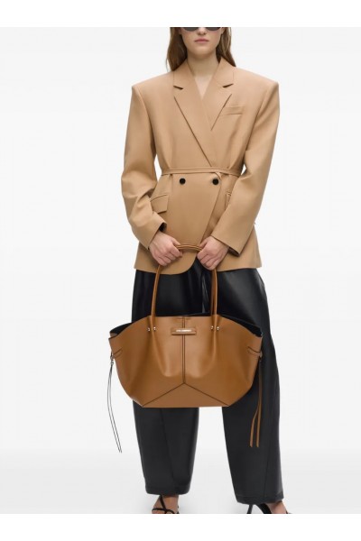 Pierced top-handle tote bag