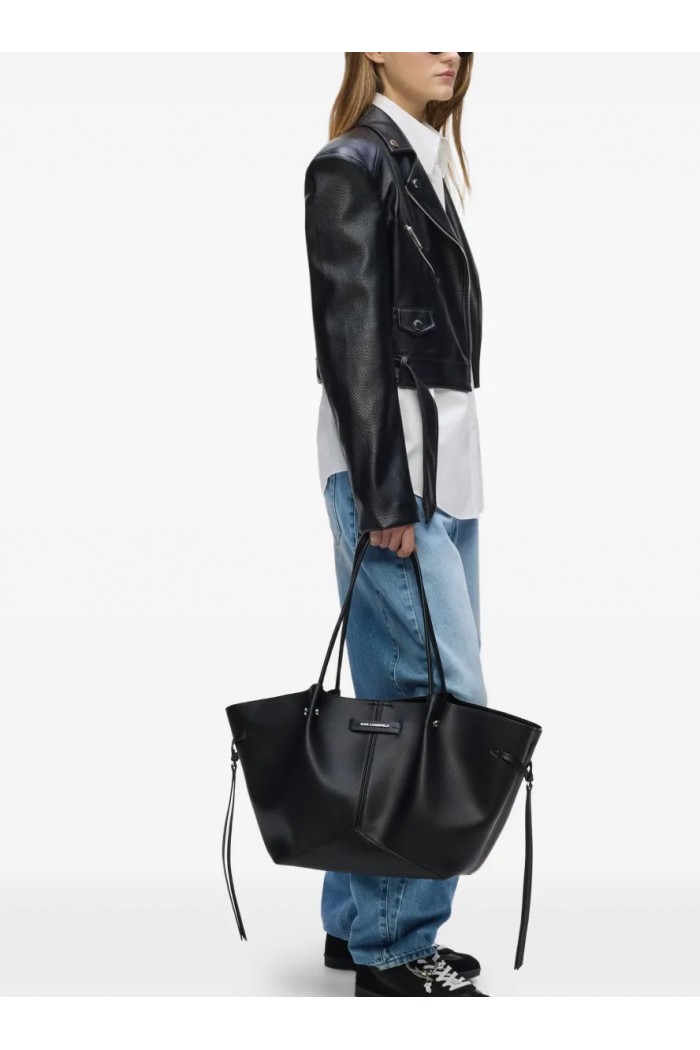 Pierced top-handle tote bag