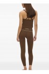 Contrast piping athleisure leggings