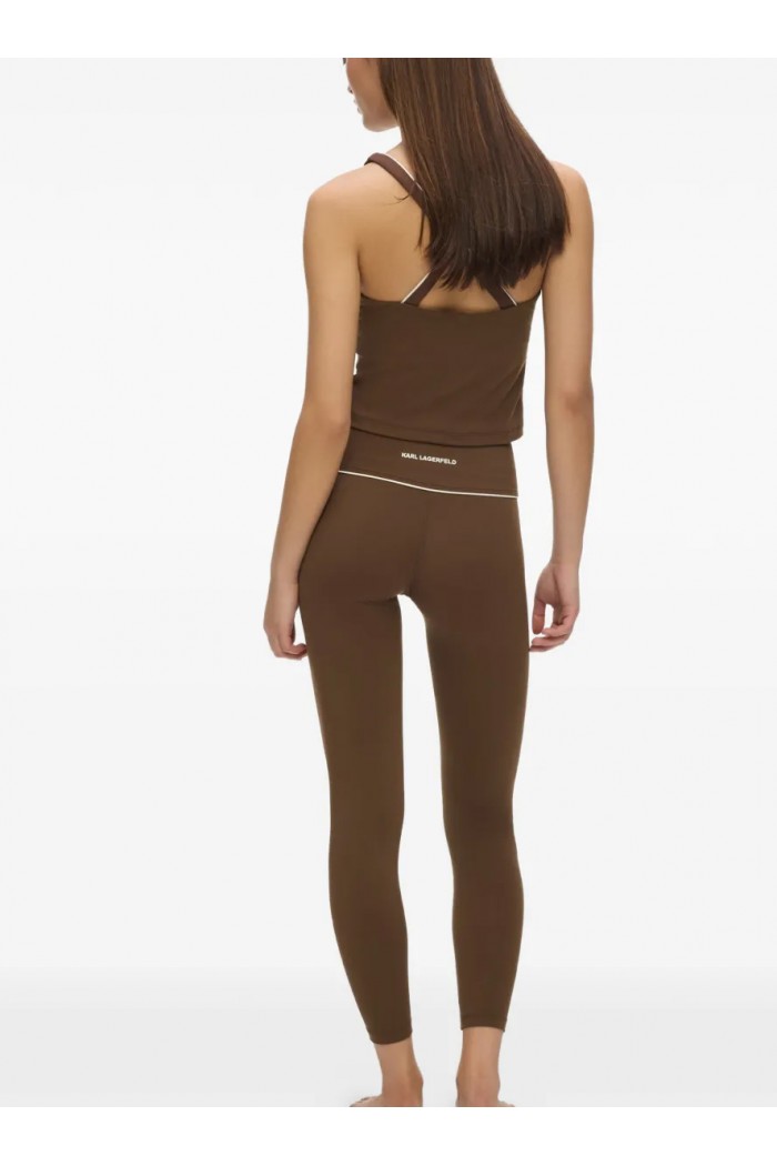 Contrast piping athleisure leggings