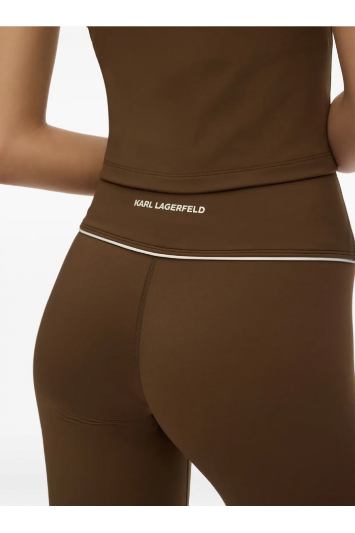 Contrast piping athleisure leggings