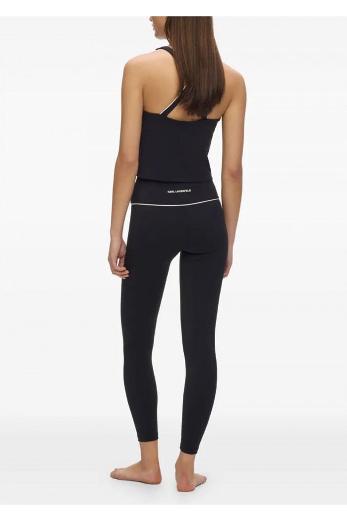 Contrast piping athleisure leggings