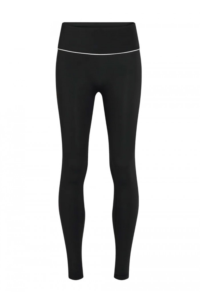 Contrast piping athleisure leggings
