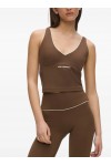 Contrast piping athleisure tank top