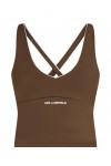 Contrast piping athleisure tank top