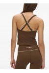 Contrast piping athleisure tank top
