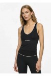 Contrast piping athleisure tank top