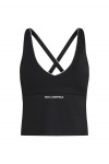 Contrast piping athleisure tank top