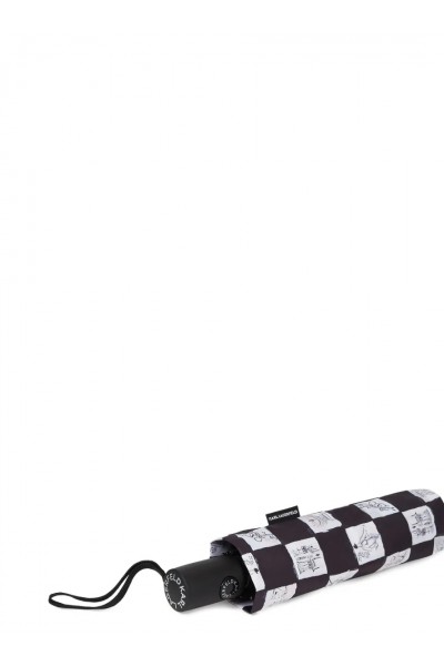 Ballet checkered sketch-print umbrella