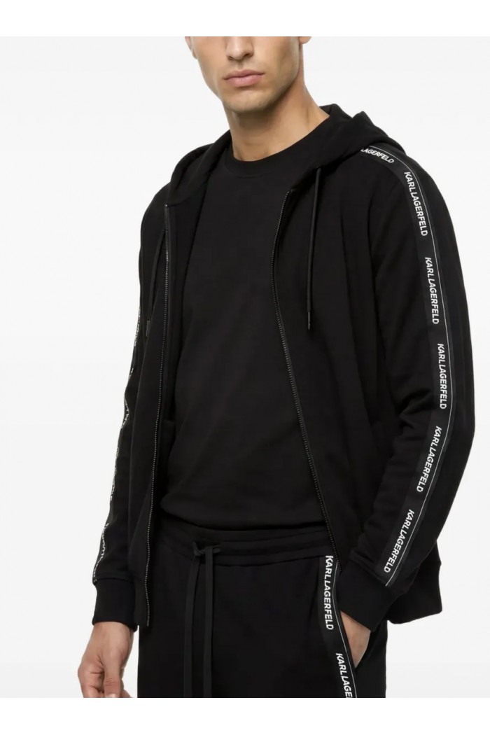 Logo loungewear zip-up hoodie