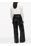 Wide-leg leather pants