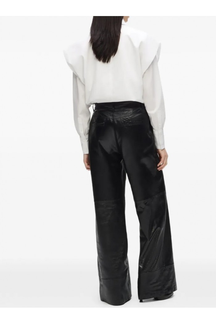 Wide-leg leather pants