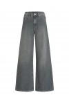 Wide Leg Denim Pants Grey