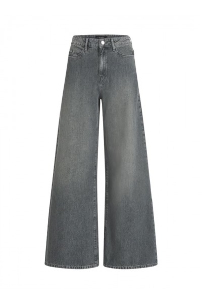 Wide Leg Denim Pants Grey