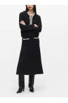Faux-pearl midi knitted skirt