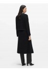Faux-pearl midi knitted skirt