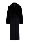 Transformable long faux-fur coat