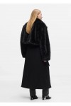Transformable long faux-fur coat