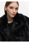Transformable long faux-fur coat