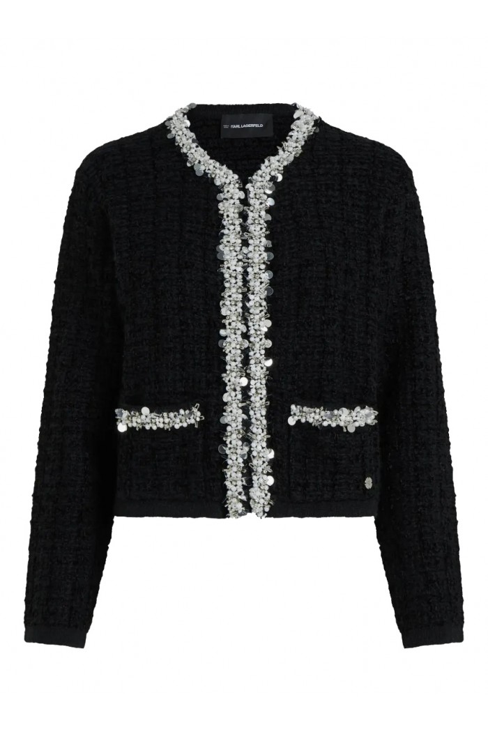 Textured beaded cardigan